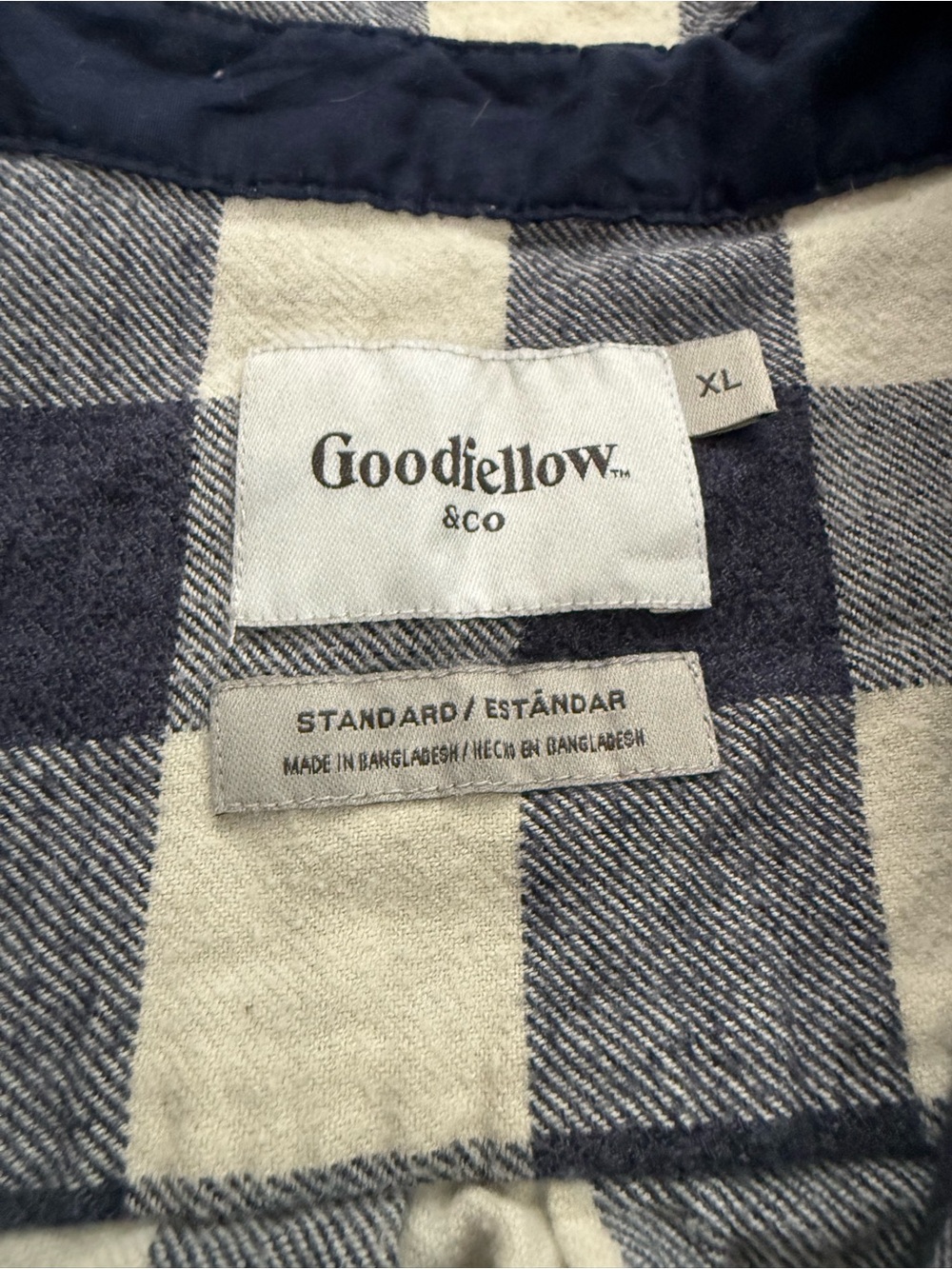 Goodfellow & Co Navy and White Plaid Shirt - Picture 4 of 10
